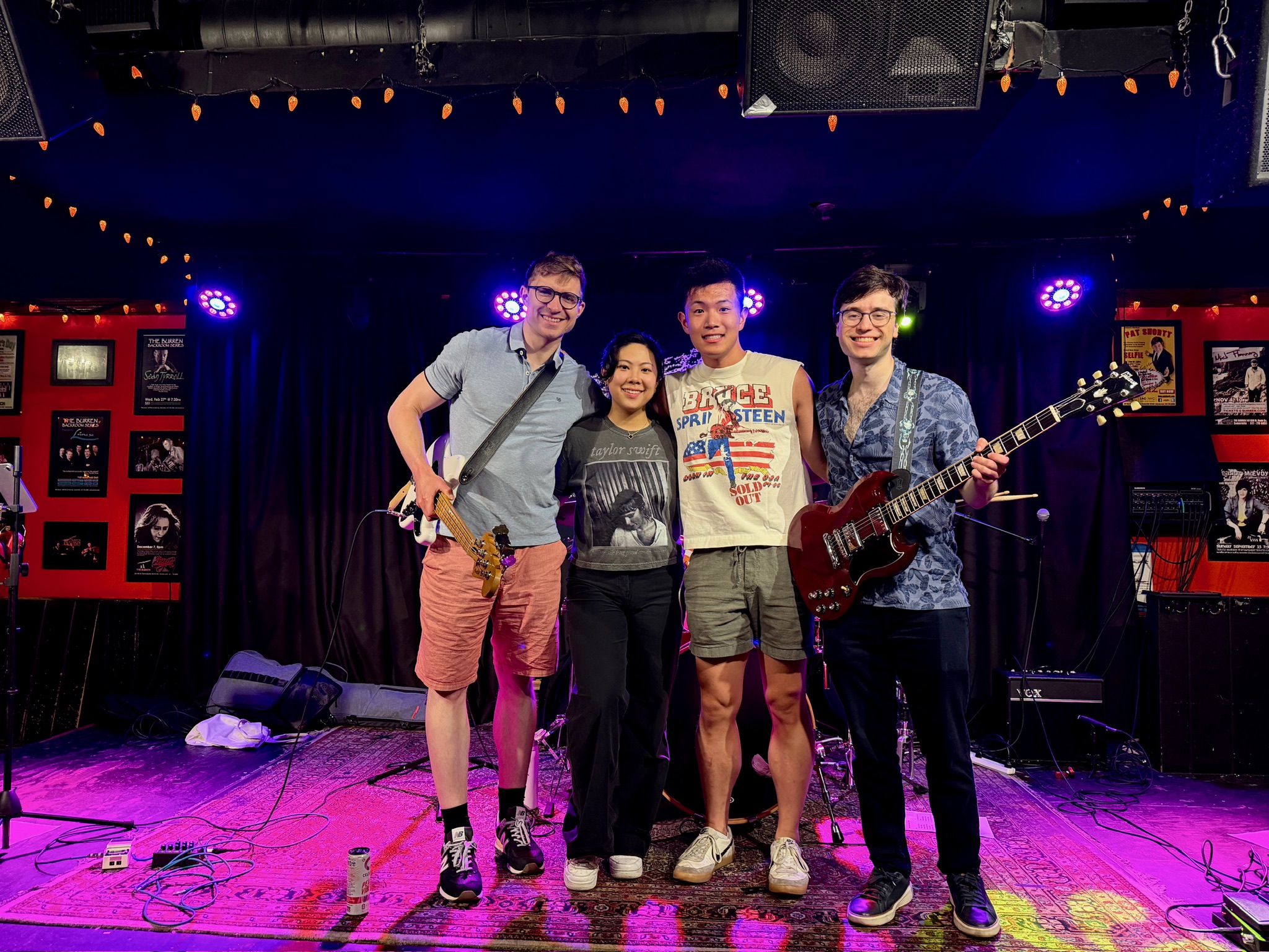 On stage with the band Indigo in Boston